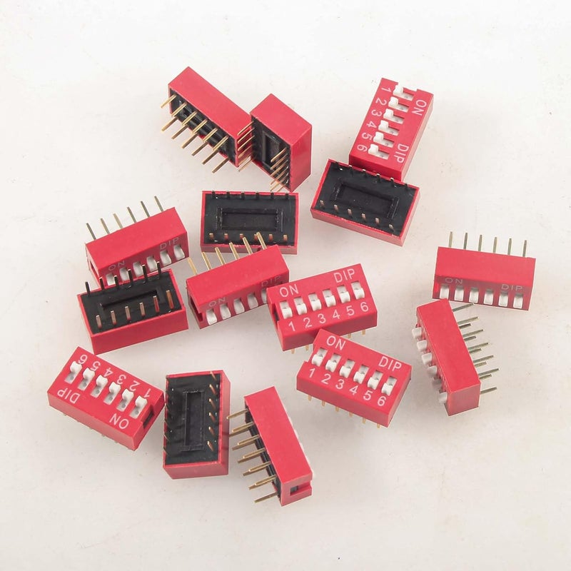 Juasky 20pcs Double Row Dip Switch 6 Position, Slide Type Switch 2.54mm PCB Mountable On Off Toggle Switches for Circuit,Breadboard - Image 5